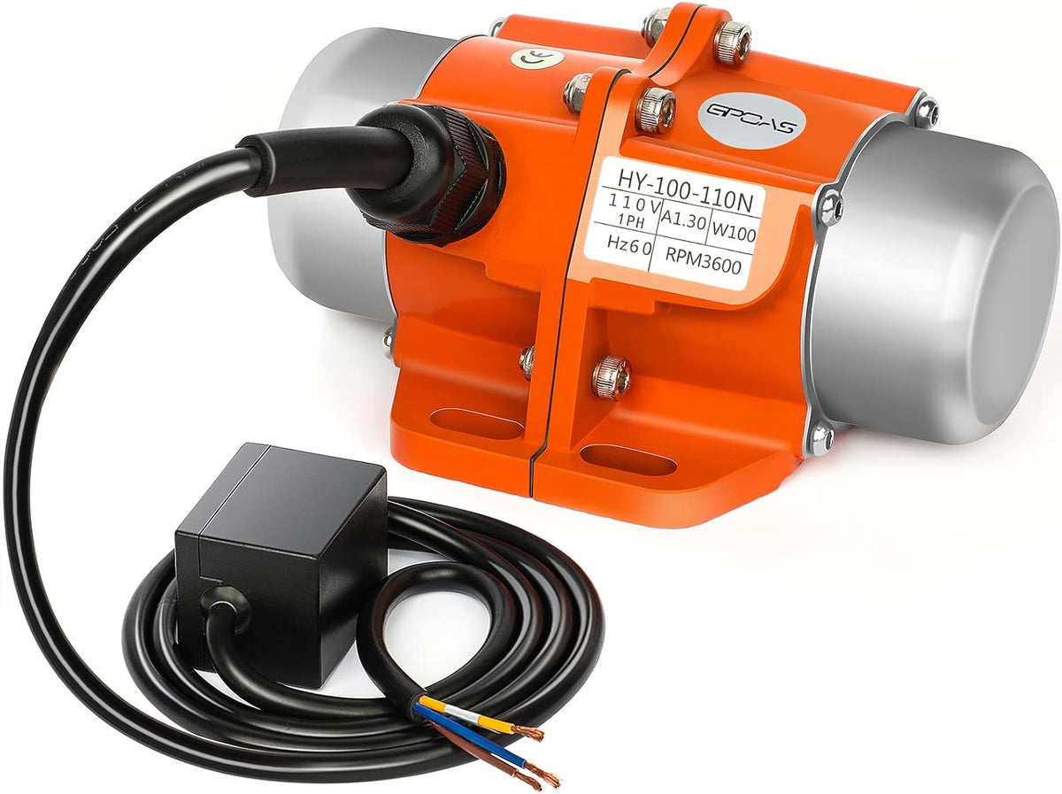 40W Concrete Vibrator Vibration Motor Single Phase AC 110V 3600RPM Aluminum Alloy Case Electric Asynchronous Vibrating Vibrators for Shaker Table N9414