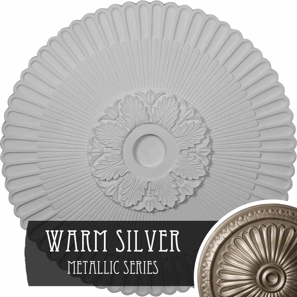 Hand-Painted Warm Silver Ceiling Medallion W631691