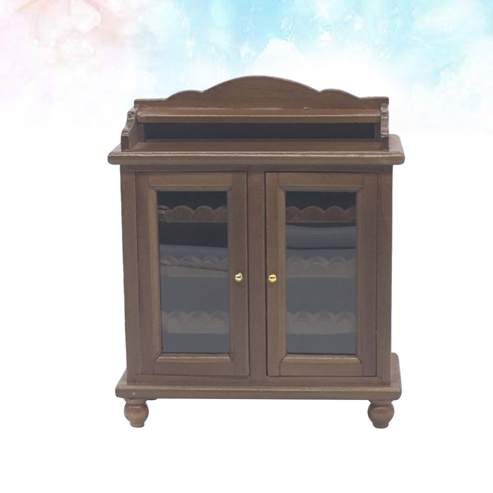 Walnut Color Mini Wooden Wine Cabinet Model S15434