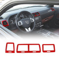 Red Carbon Fiber Grain Center Console Air Condition Outlet Vent Trim Cover J355