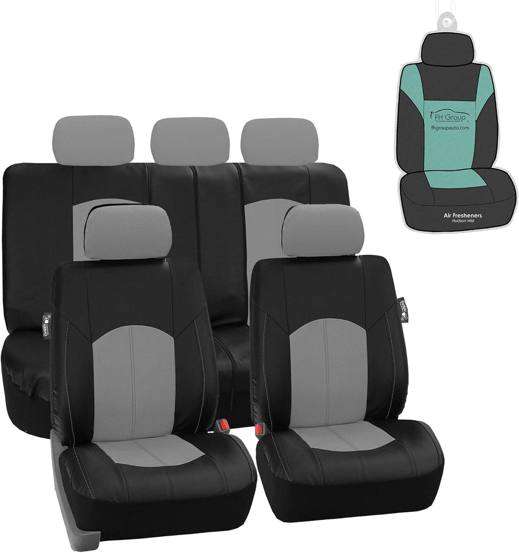 Blue/Black Faux Leather Car Seat Covers J32544