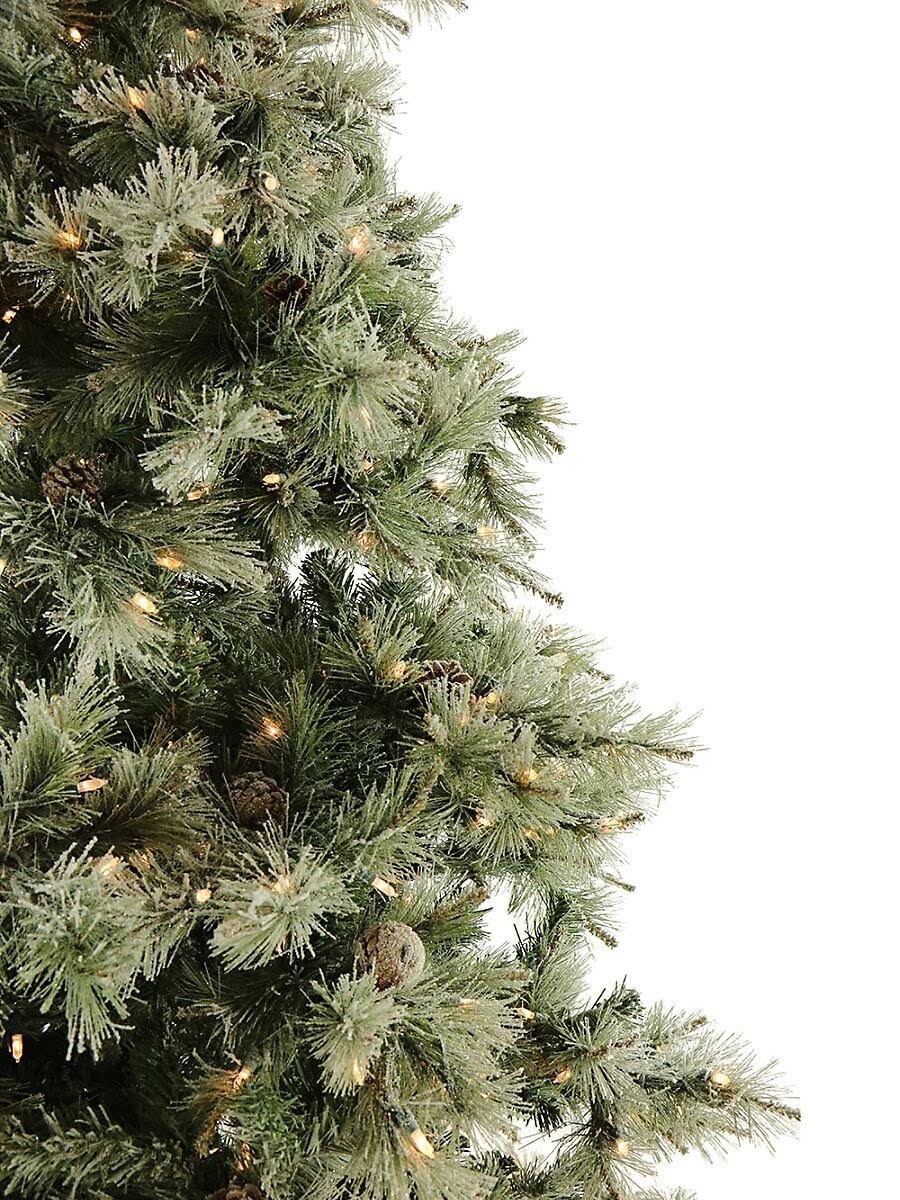 7.5-ft Glistening Pine Tree with Pine Cones and Clear LED Lights K583813