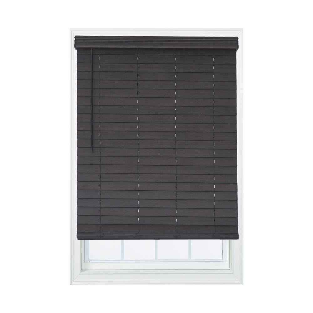 Walnut Faux Wood Cordless Room Darkening Horizontal Blinds I1255