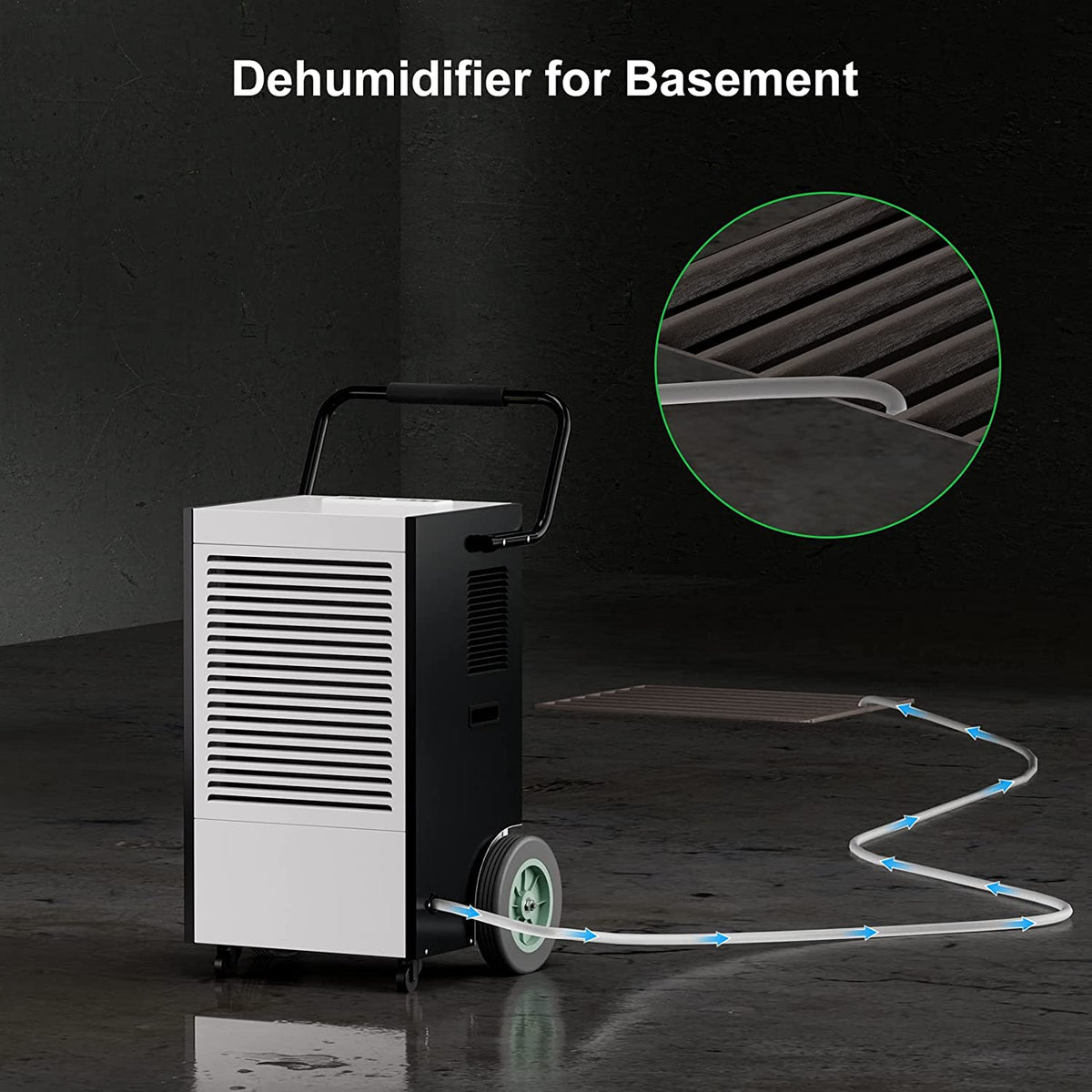 225 Pints Industrial Dehumidifier with Handles and Wheels K1966