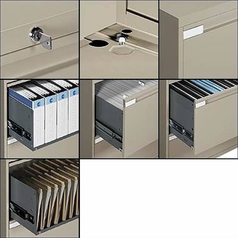 5 Drawer Lateral Metal File Cabinet Light Grey Q598