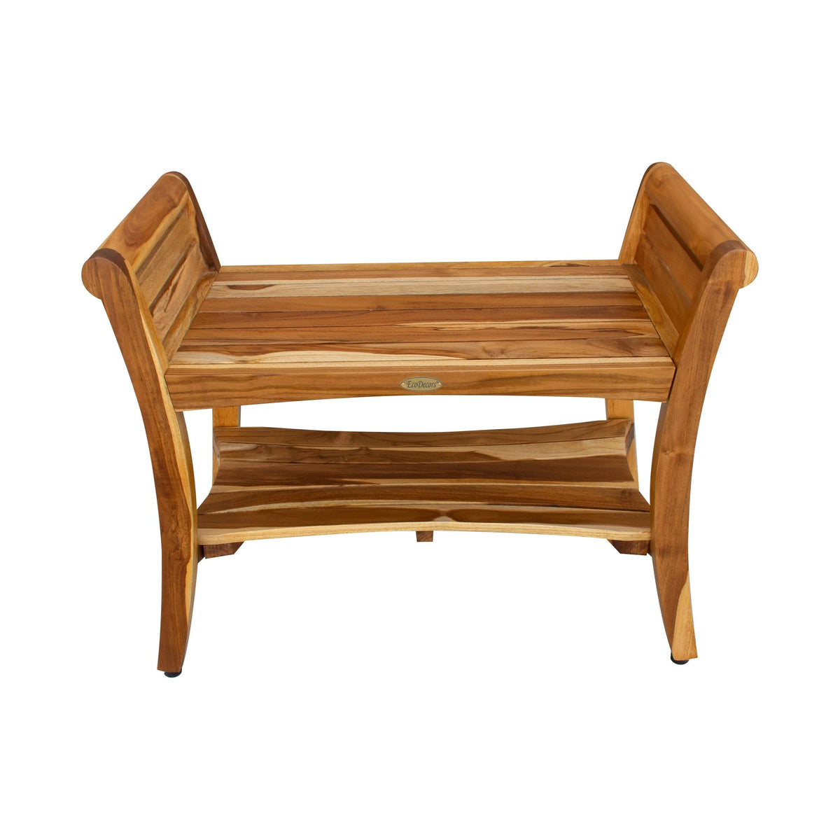 Solid Teak Shower Bench with Shelf L333