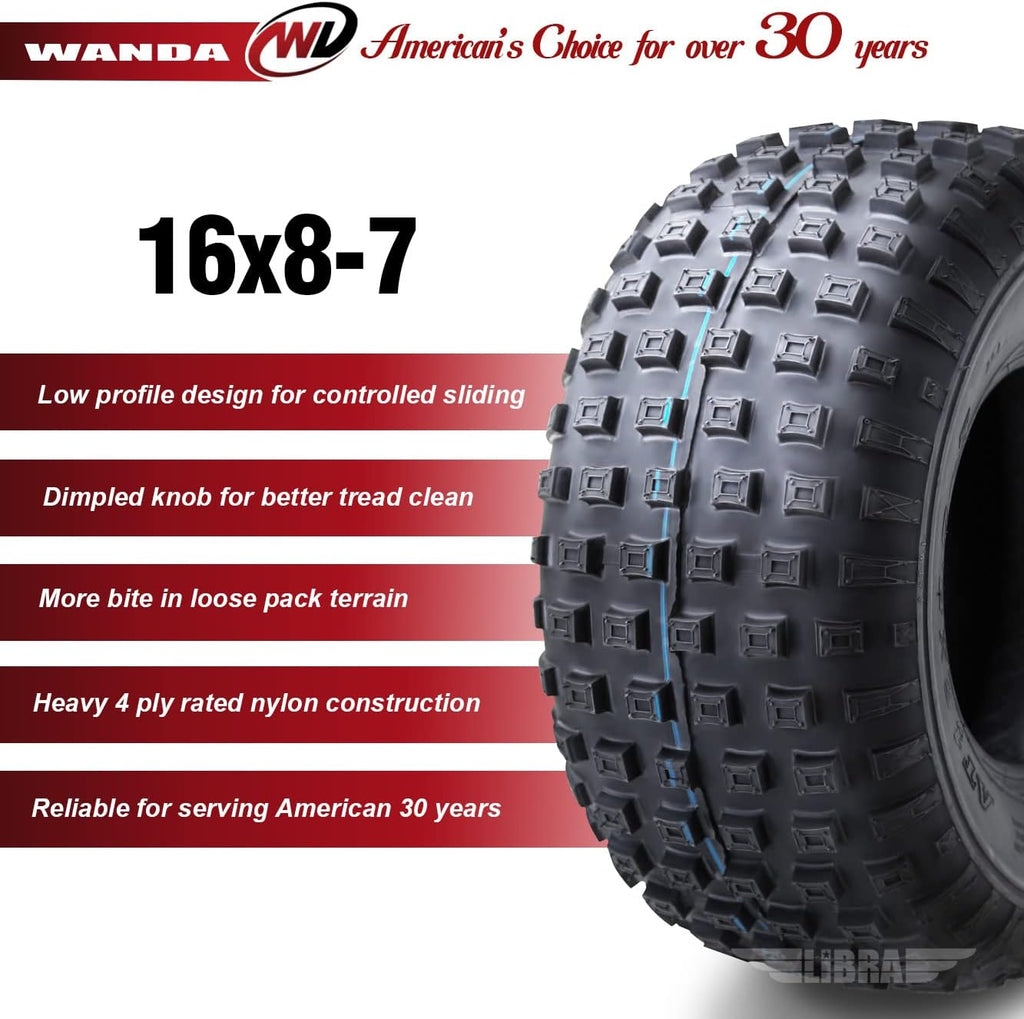 Set of 2 ATV Tires 16x8-7 4PR F14625
