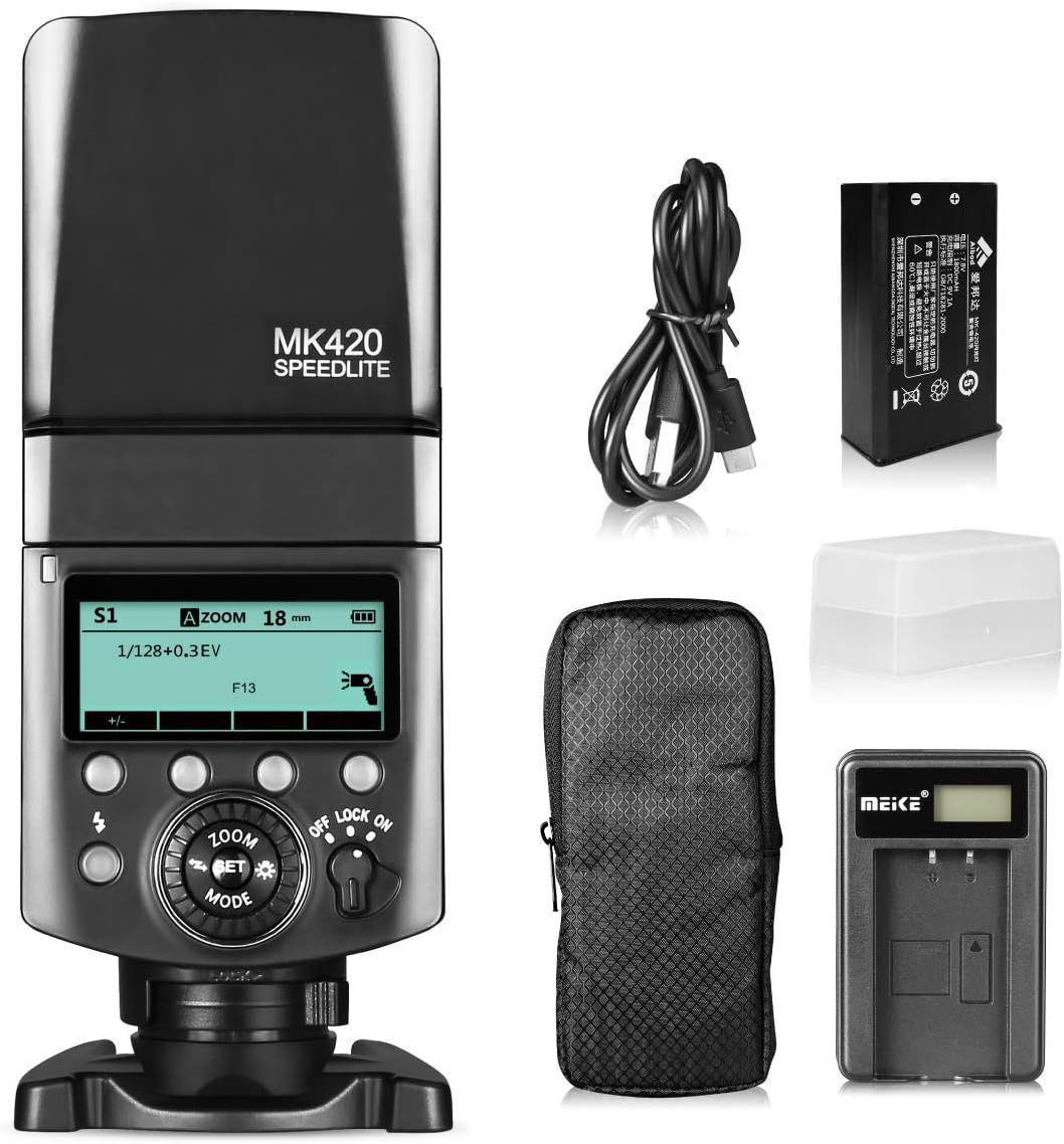 Pack of 2 Camera Flash Speedlite with LCD Display Y39668