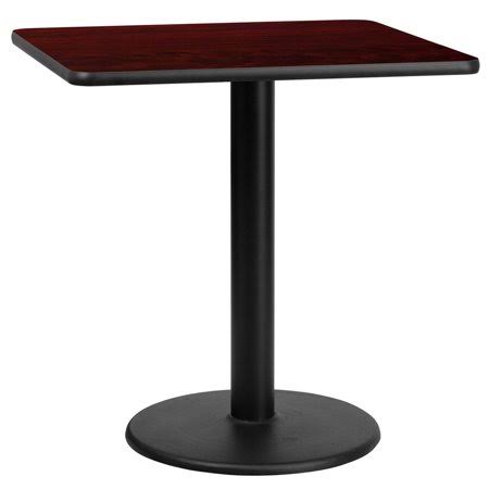Square Mahogany Laminate Table Top with Round Table Height Base S188643
