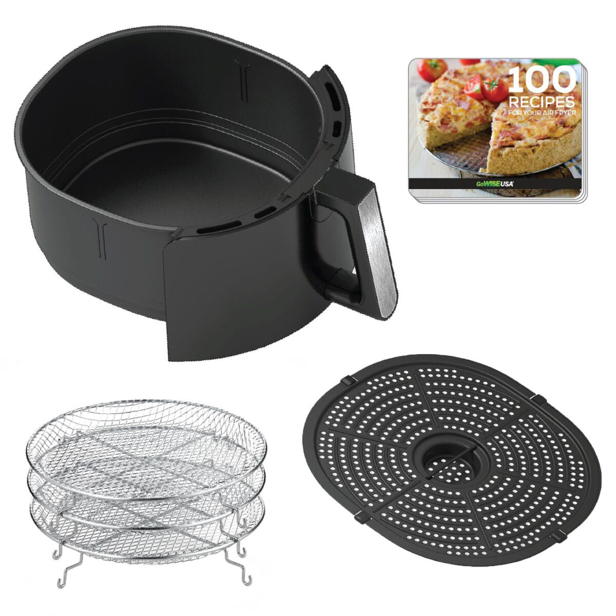 7-Quart Electric Air Fryer with Dehydrator and Stackable Racks V875