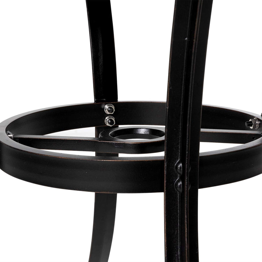 Black Round Cast Aluminum Patio Table with Umbrella Hole Z5647