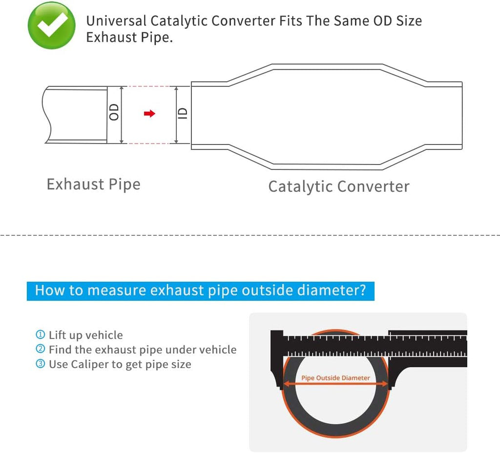 2.25" Universal Catalytic Converter Pack of 2 Y605902