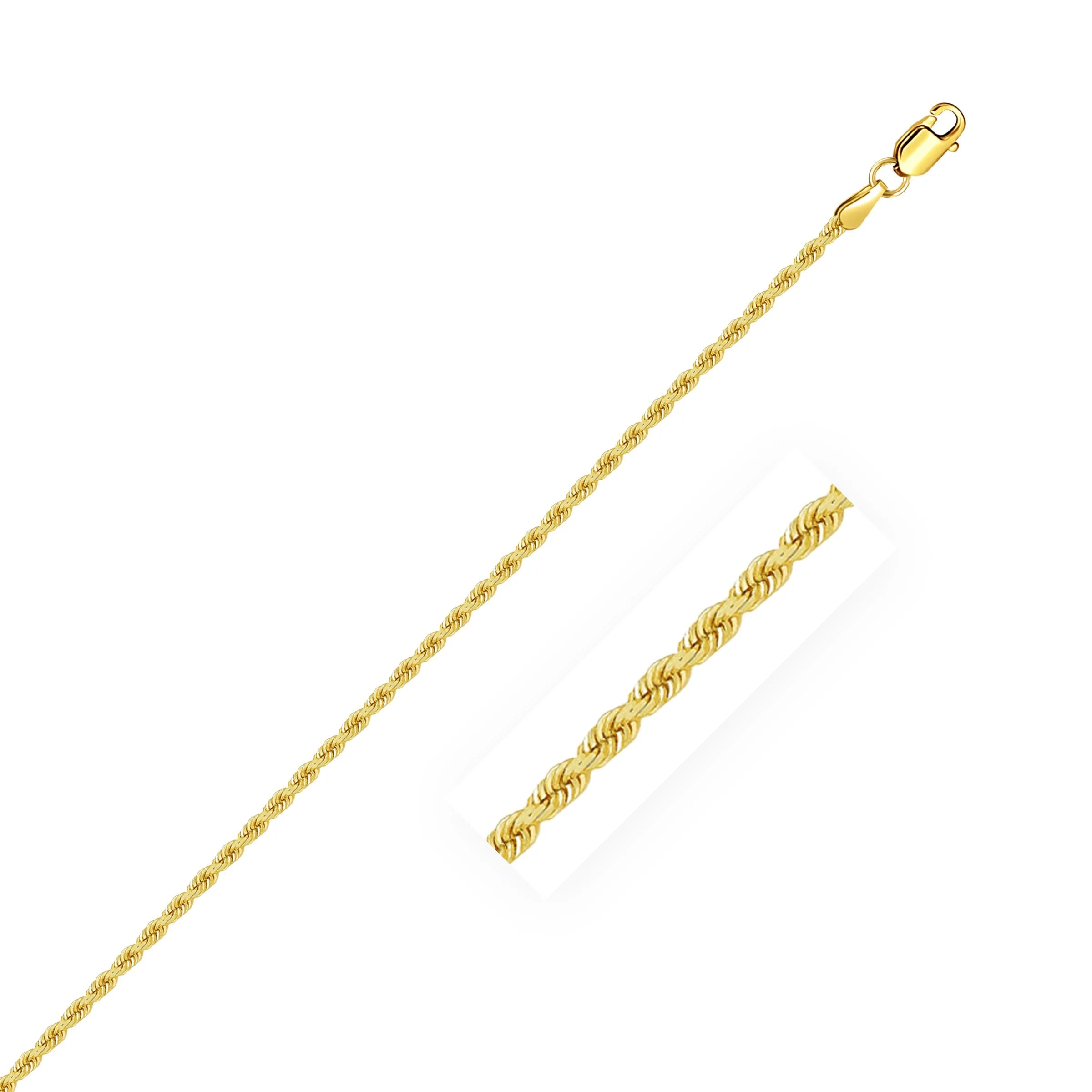 14k Yellow Gold Solid Rope Chain 24 in J8882