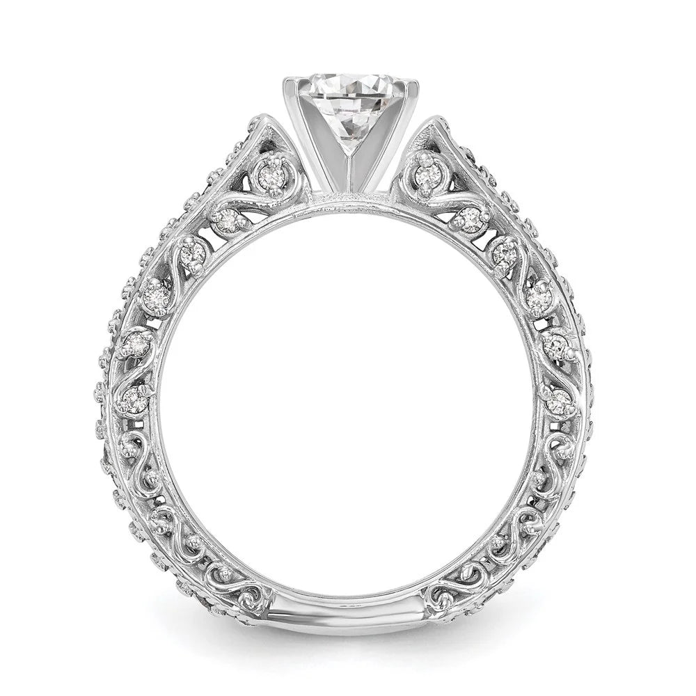 14k White Gold Lab Grown Diamond Engagement Ring Size 7 O9272