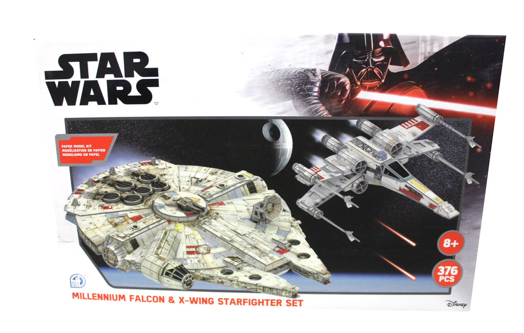 Millennium Falcon & X-Wing Starfighter Paper Model Kit Set C549323