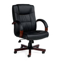 Executive Office Chair with Wood Arms and Base G266