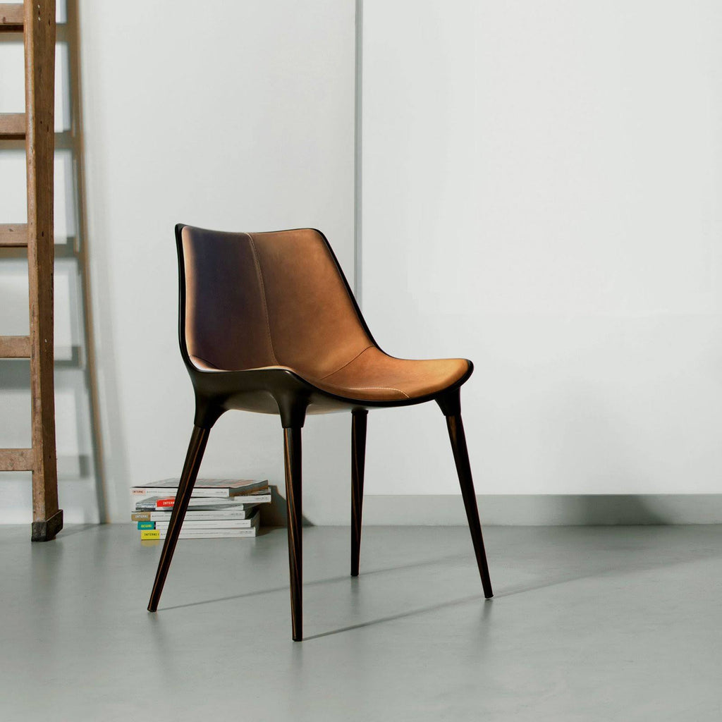 Aged Caramel Leather Dining Chair D89799