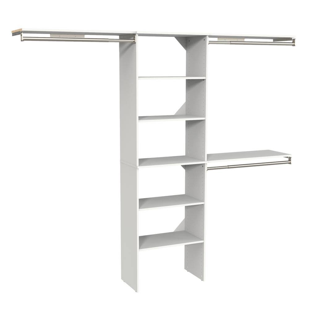 White Basic Wood Closet System Kit O60457