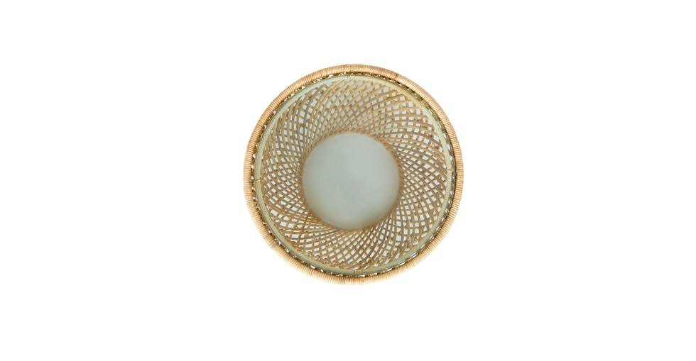 Round Wicker Side Table with Glass Top U852