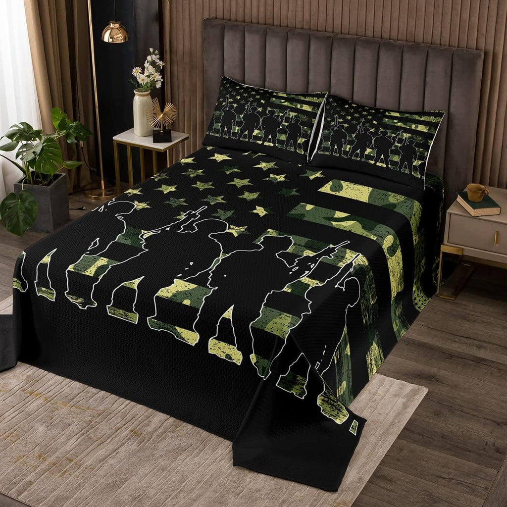 Twin Camo Quilted Bedspread T5304