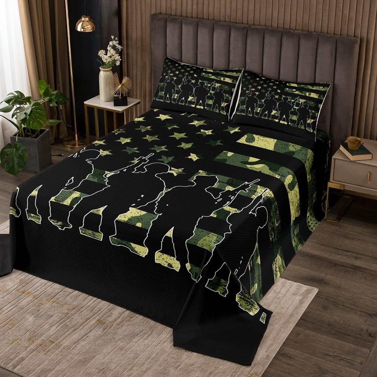 Twin Camo Quilted Bedspread T5304