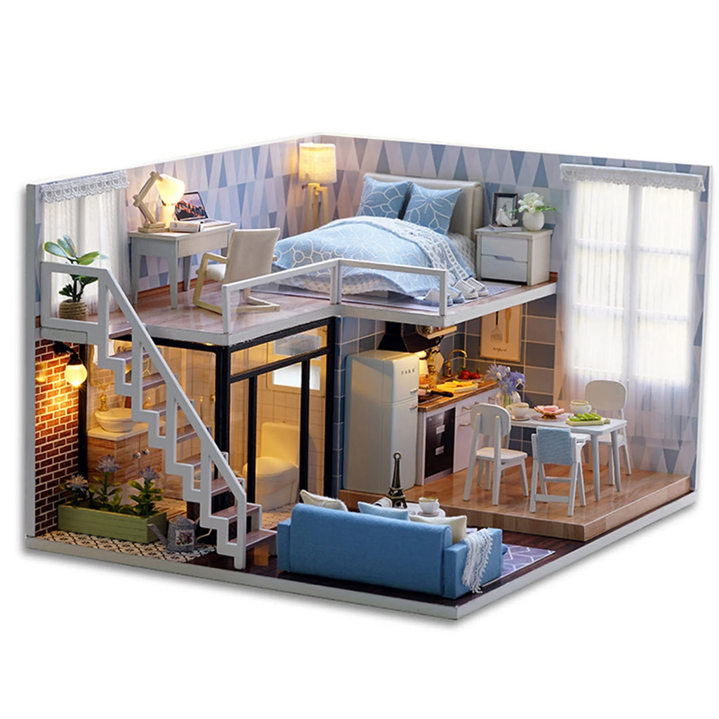 White Room Wooden DIY Dollhouse Furniture Kit L7953