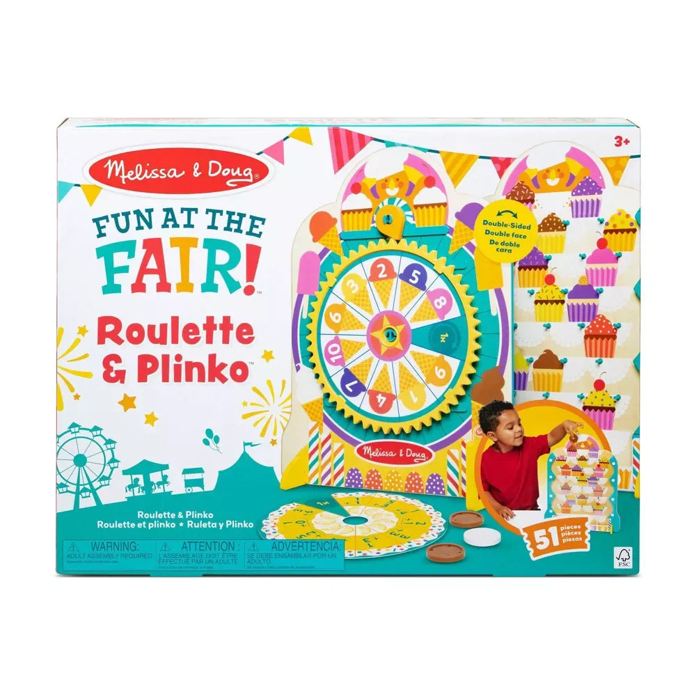 Wooden Double-Sided Roulette & Plinko Games C3677