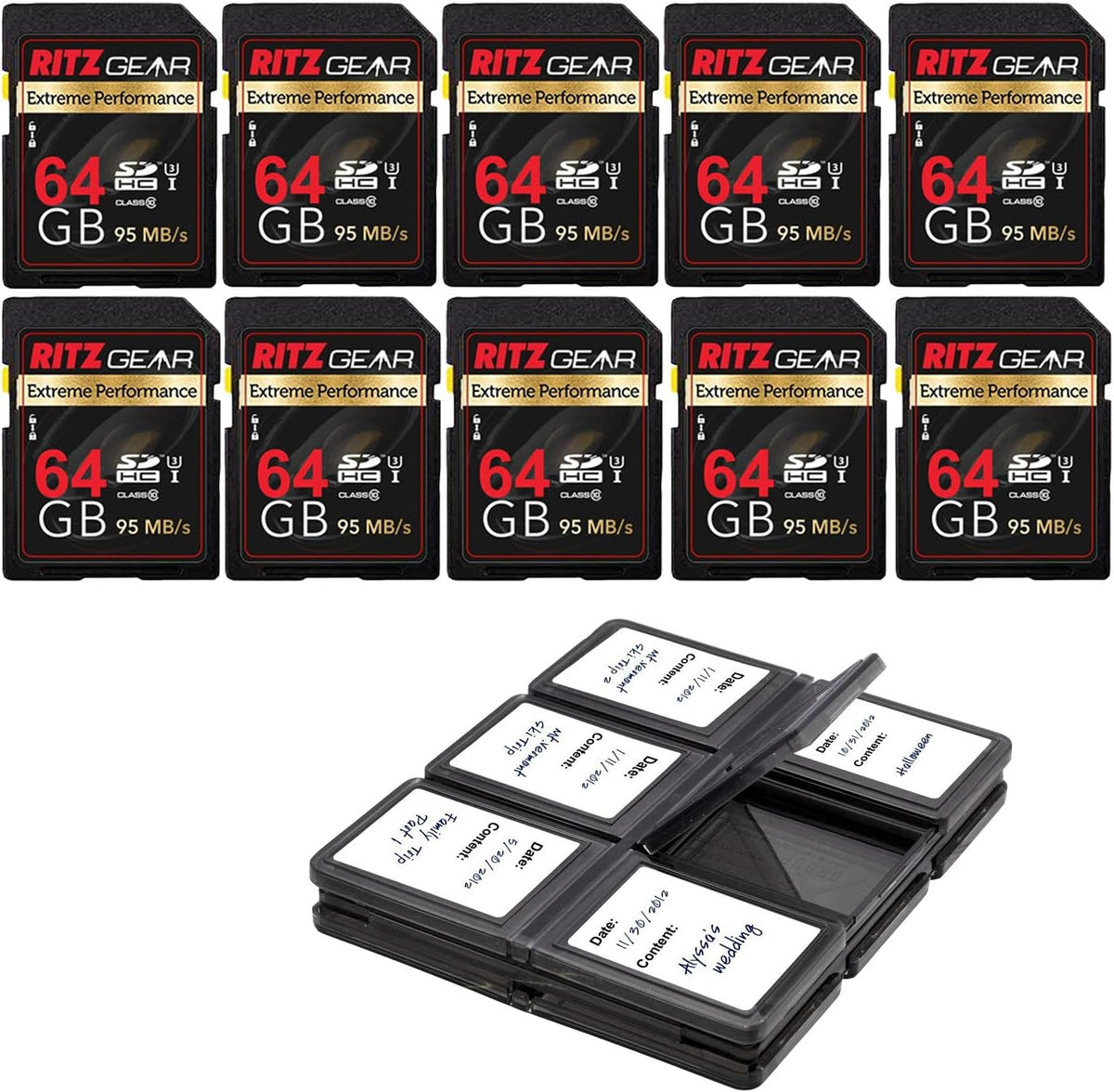 64GB UHS-I SDXC Memory Card 3 Units + Holder Pack of 2 G61447