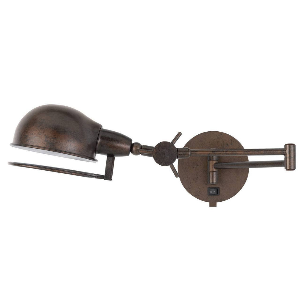 Rust Swing Arm Wall Lamp with Adjustable Shade O77905