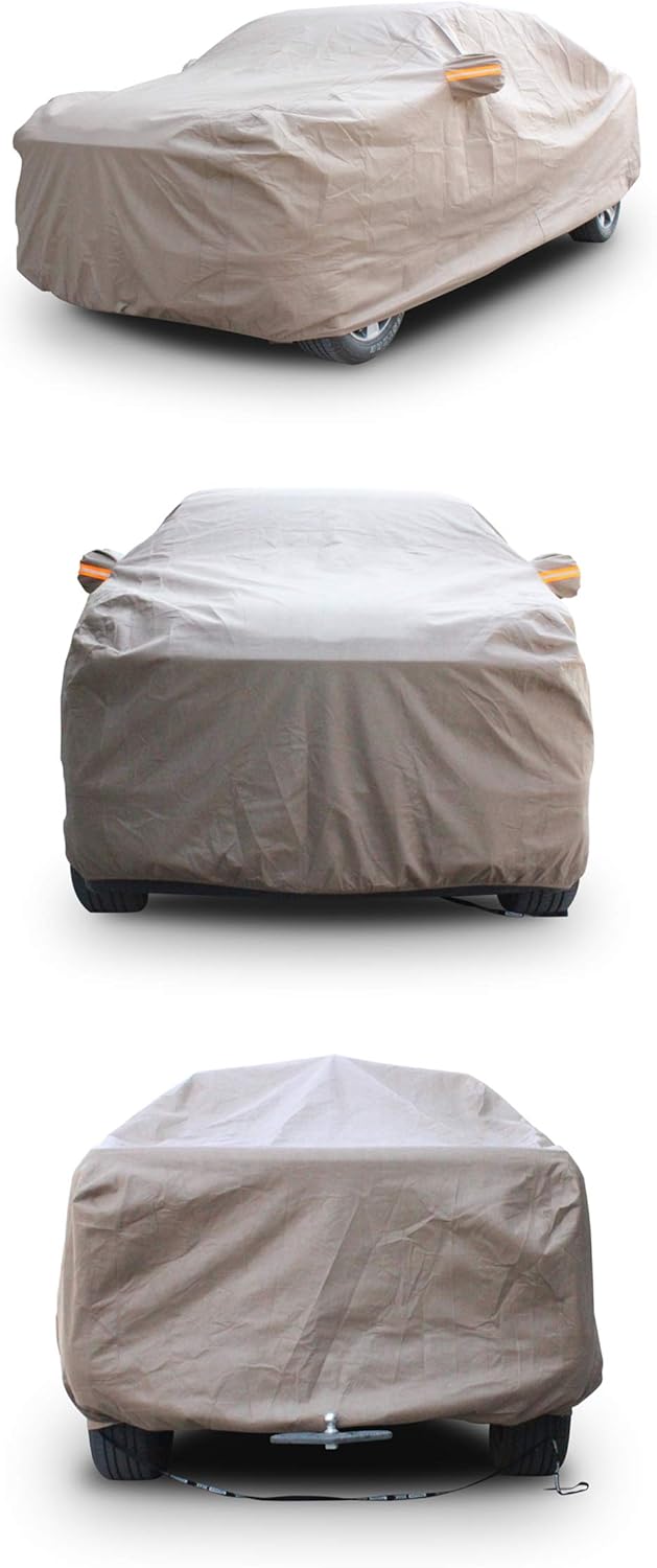 Full Size Truck Car Cover Waterproof Windproof with Straps Buckles Antenna Patch Pack of 2 K598903
