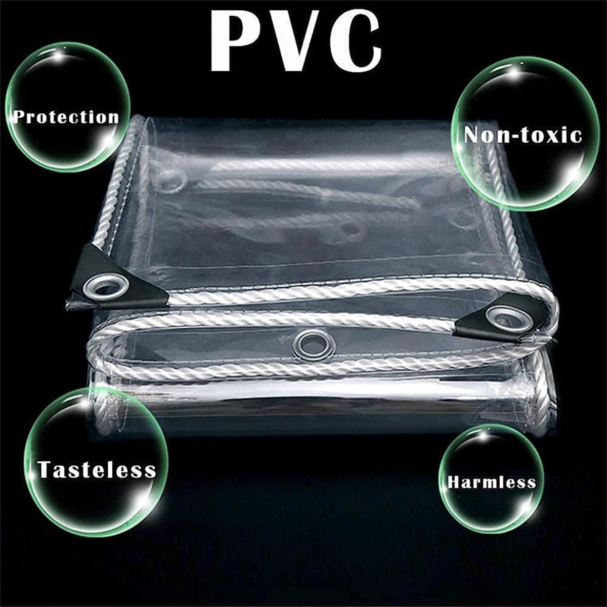 Clear PVC Vinyl Waterproof Tarpaulin Canopy 1.2x2m F388