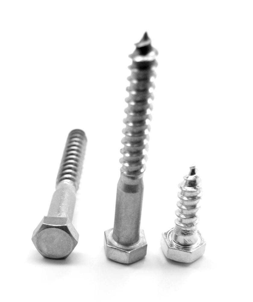 3/8x22-7 x 1 1/4x22 Hex Lag Screw Stainless Steel 316 Pk 700 J1467