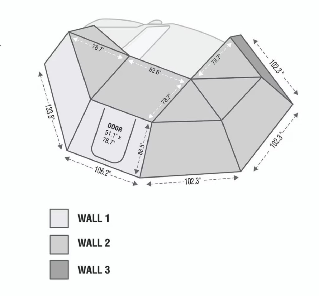 270 Degree Awning Side Wall 1 With Door & Window Driver Side O5965