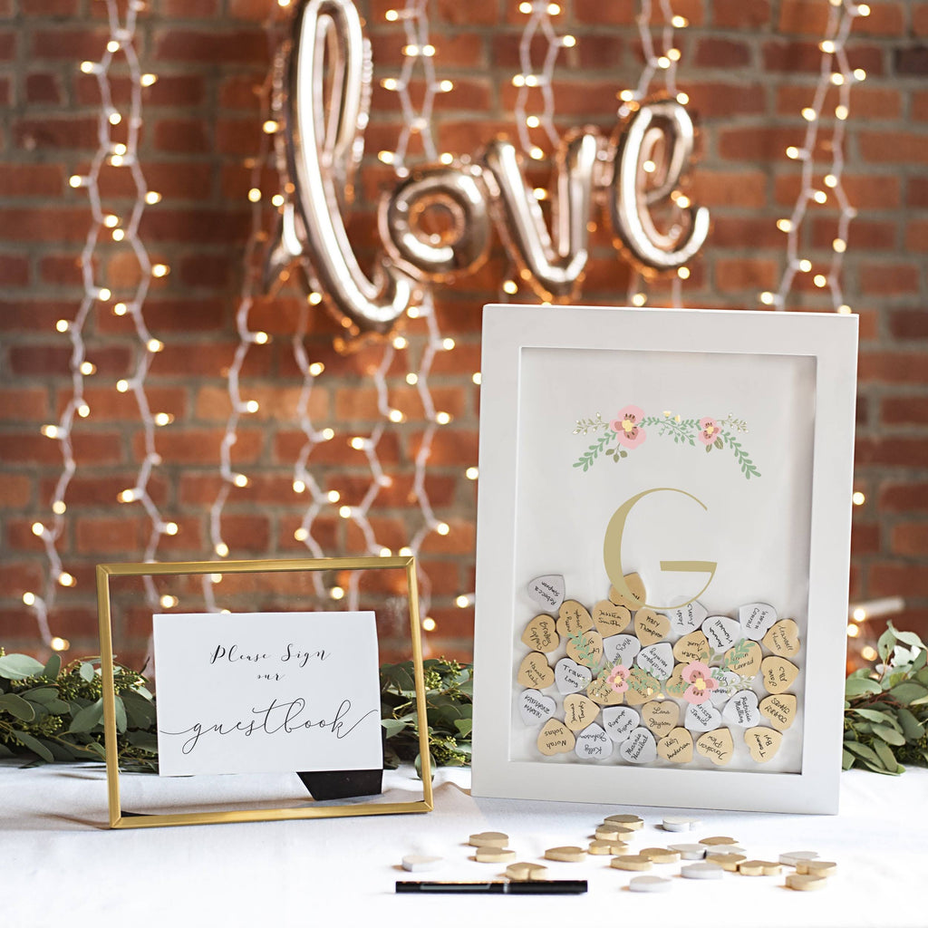 Floral Heart Drop Guestbook M8725
