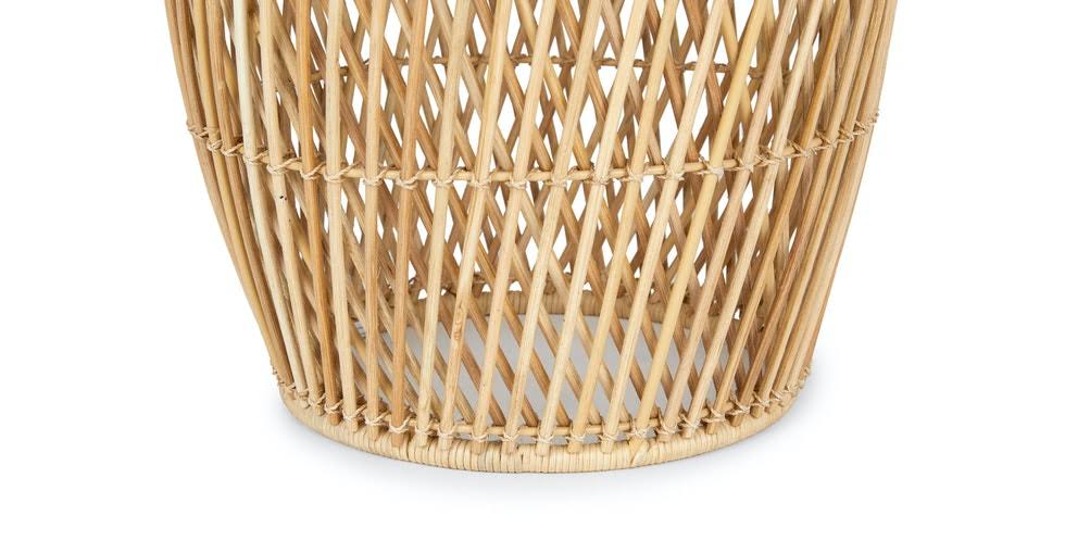Round Wicker Side Table with Glass Top U852