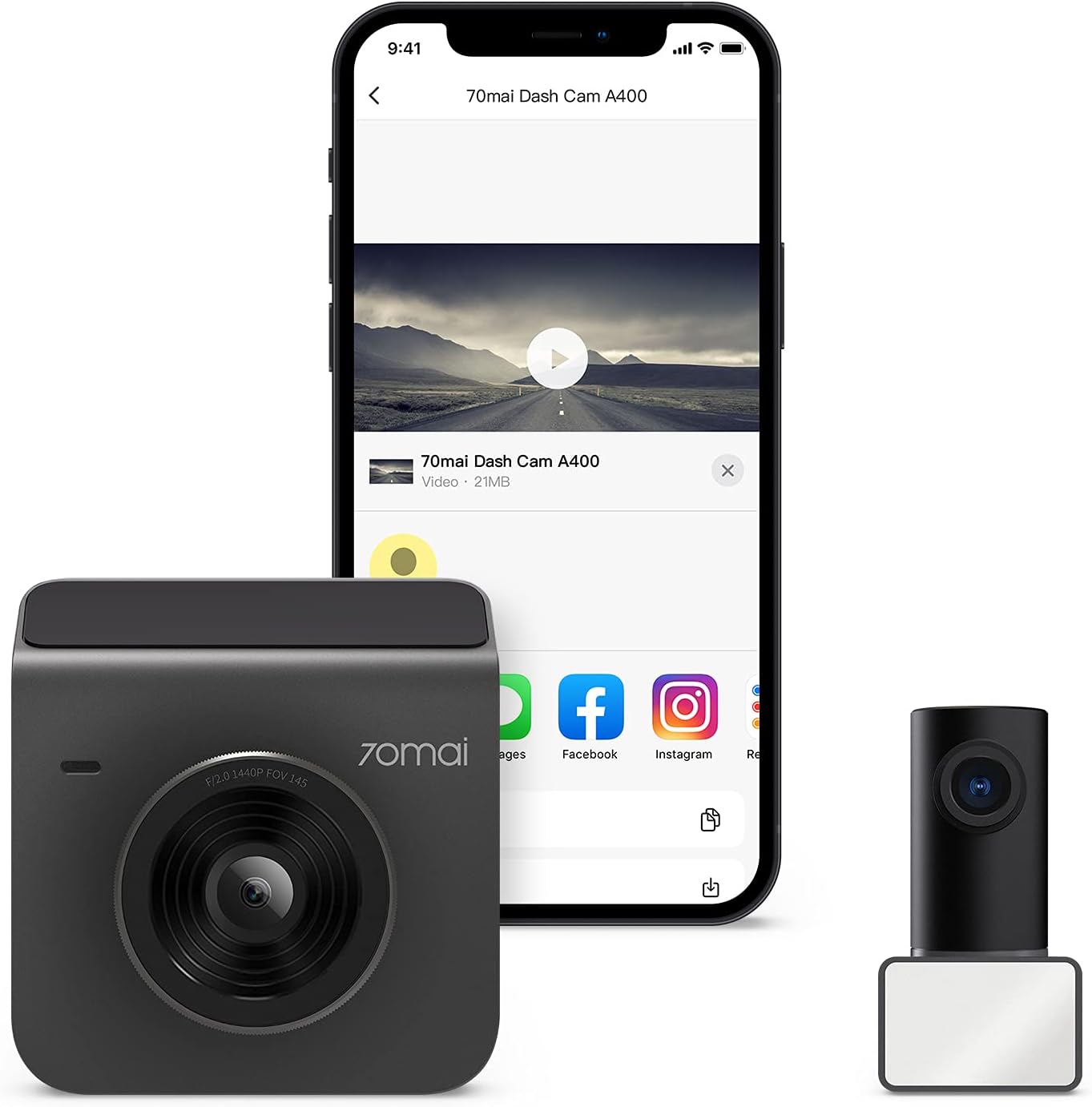 Gray 2K QHD Dash Cam with WiFi E75253