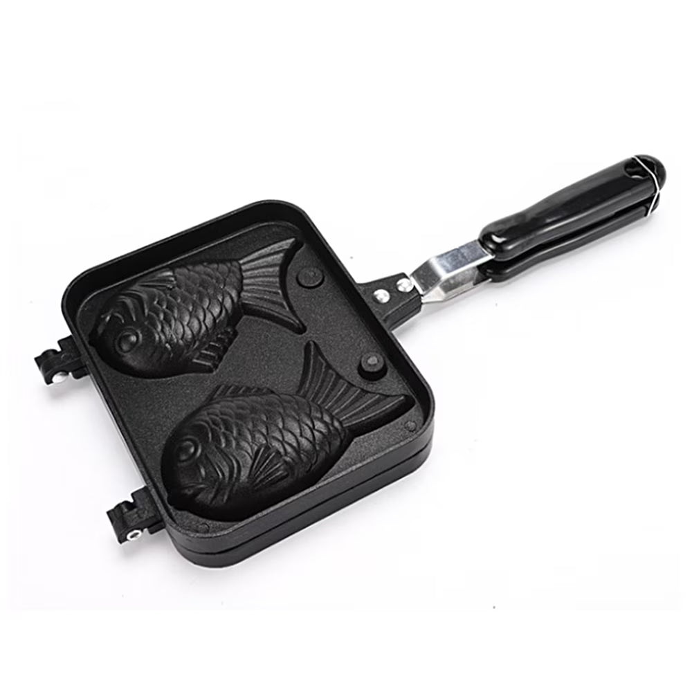 Fish-shaped Non-stick Waffle Iron Aluminum Alloy Mold with Scald Handle T5171