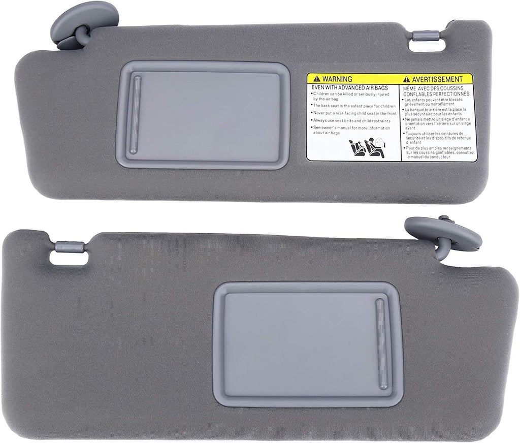 Driver and Passenger Side Sun Visor Set Gray Without Light X298002