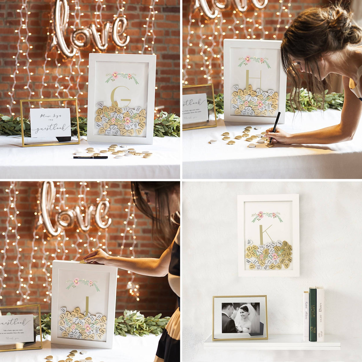 Floral Heart Drop Guestbook M8725