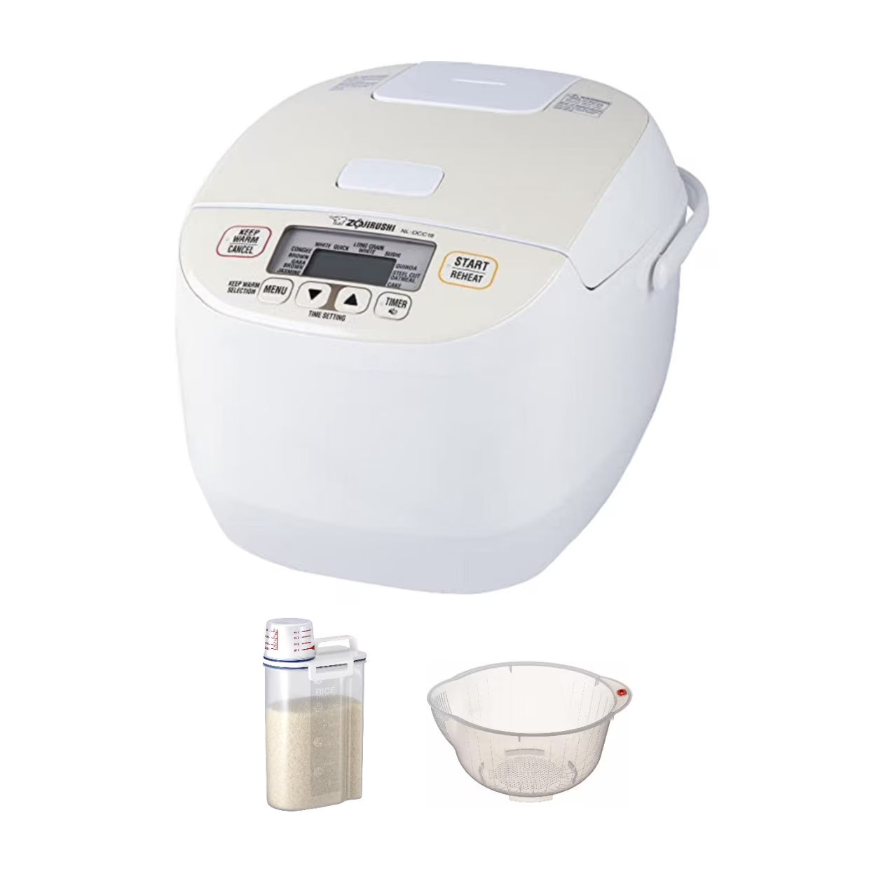 Micom Rice Cooker and Warmer with Rice Container Bin and Rice Washing Bowl Q8894