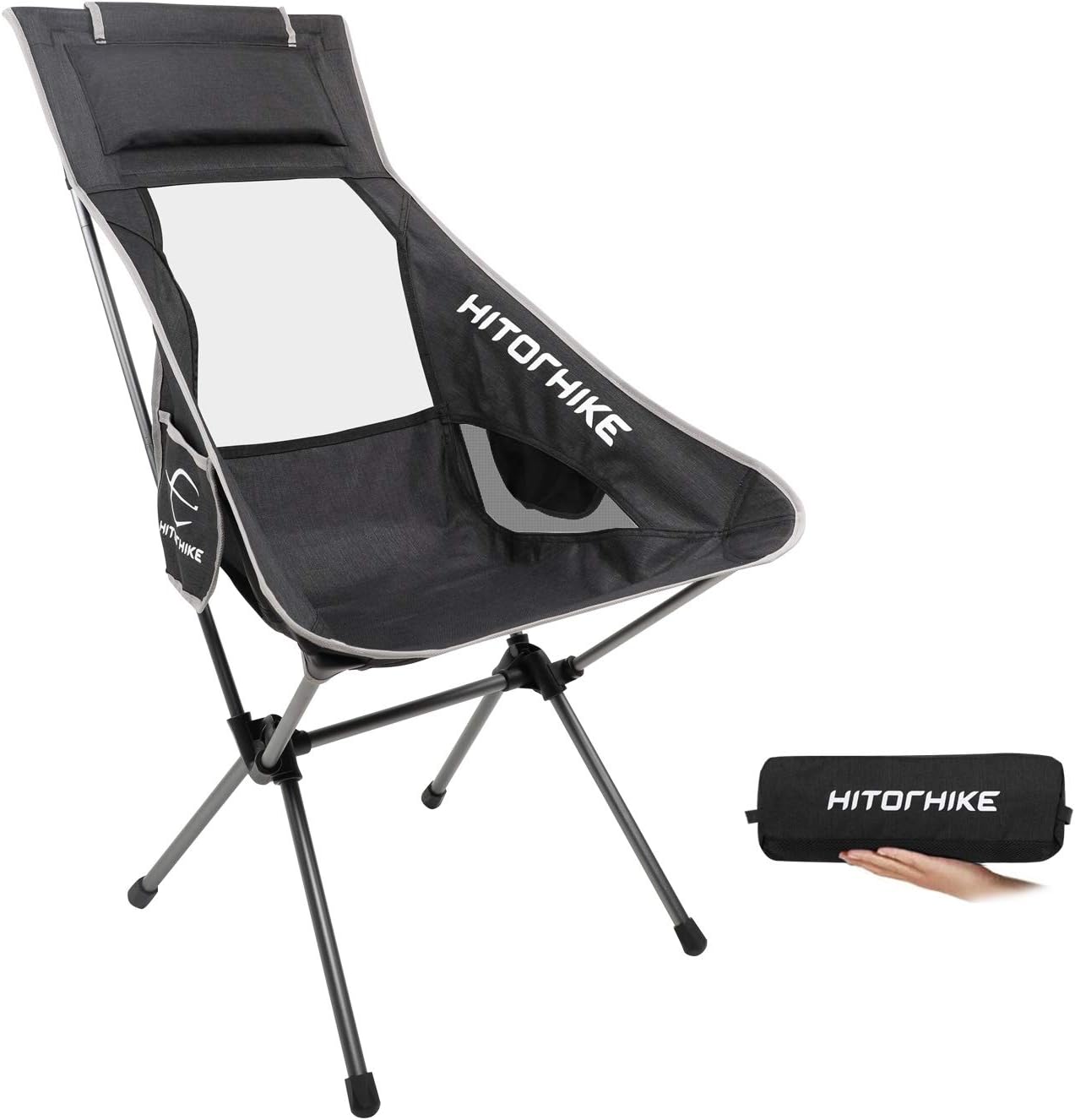 Ultralight High Back Folding Camping Chair with Nylon Mesh Headrest K335098