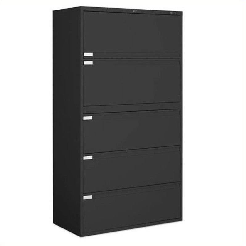 5 Drawer Lateral Metal File Cabinet Light Grey Q598