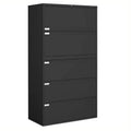 5 Drawer Lateral Metal File Cabinet Light Grey Q598