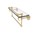 Glass Shelf with Gallery Rail and Towel Bar - Satin Brass / 16 inch U87224