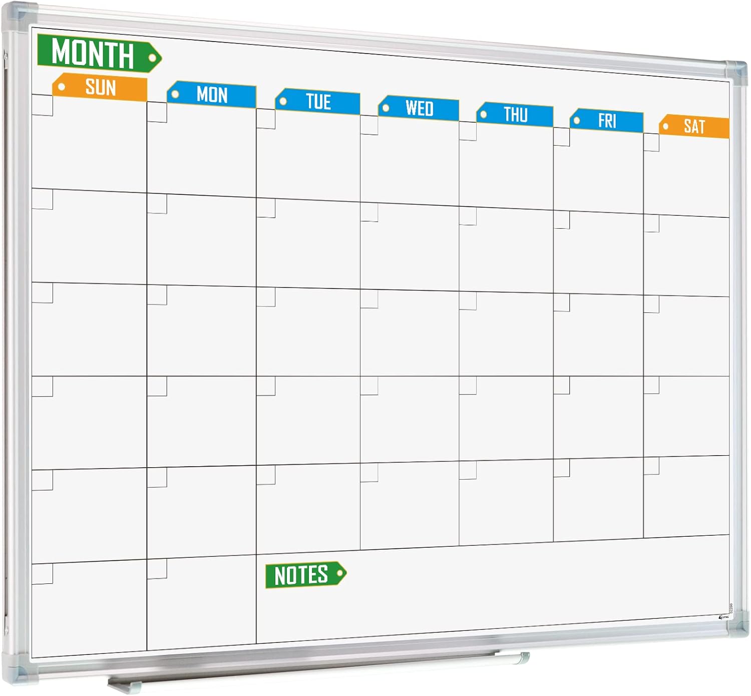 White Board Calendar Monthly 24 x 18 Wall-Mounted Aluminum Framed K5791