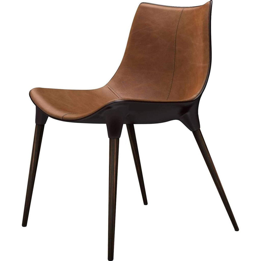 Aged Caramel Leather Dining Chair D89799