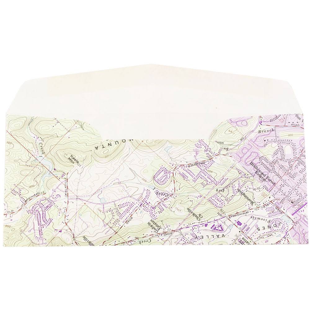 Jam #10 Envelopes, 4 1/8 x 9 1/2, Map Design, 1000/Carton S84662