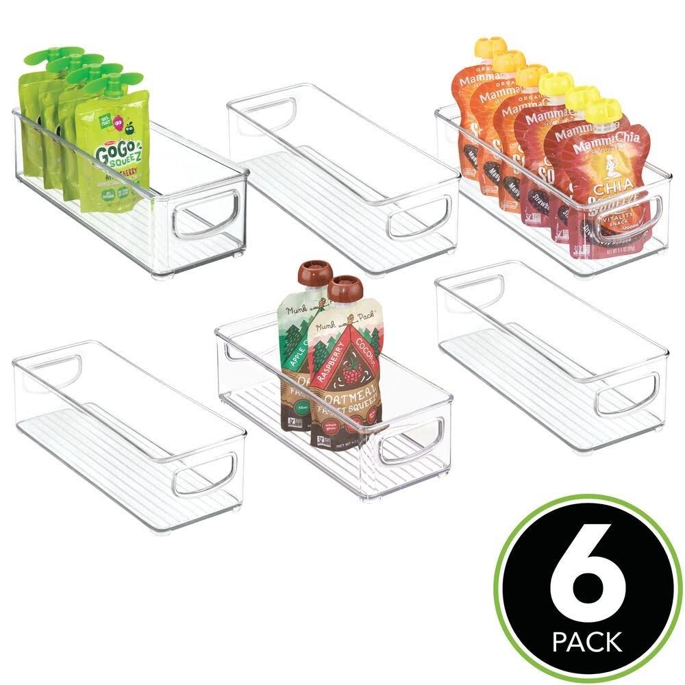 6 Pack Plastic Kitchen Food Storage Bin with Handles N5255
