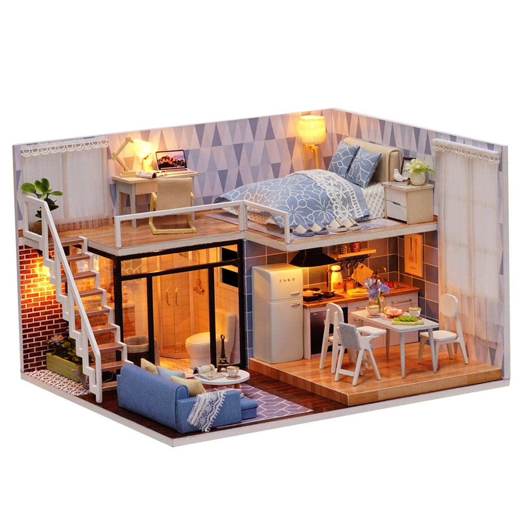 White Room Wooden DIY Dollhouse Furniture Kit L7953