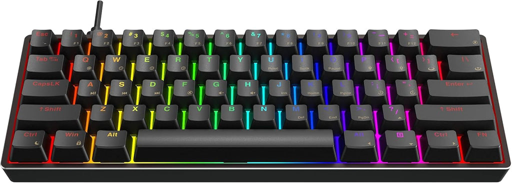 Black 61 Keys Mechanical Gaming Keyboard with Aluminum Case Q90824